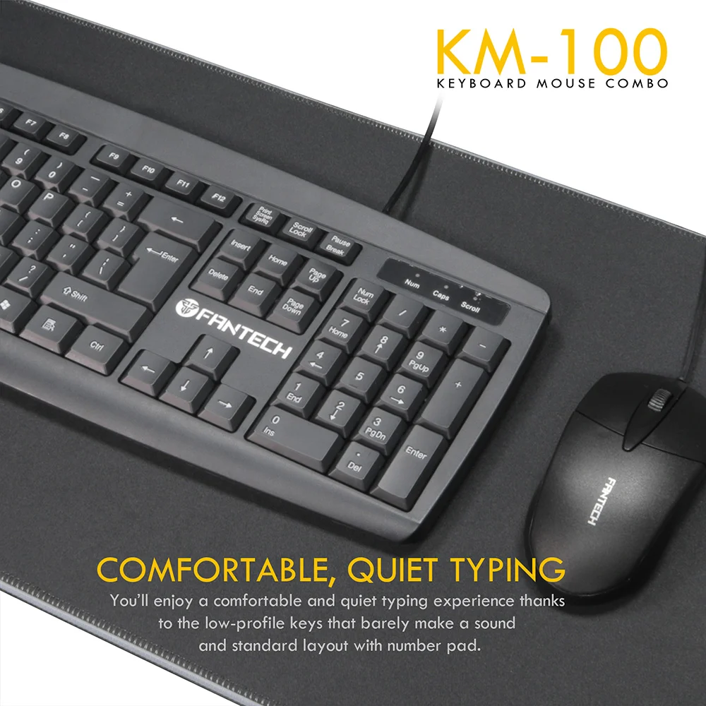 FANTECH KM100 Office Professional Keyboard Mouse Combo - Image 3