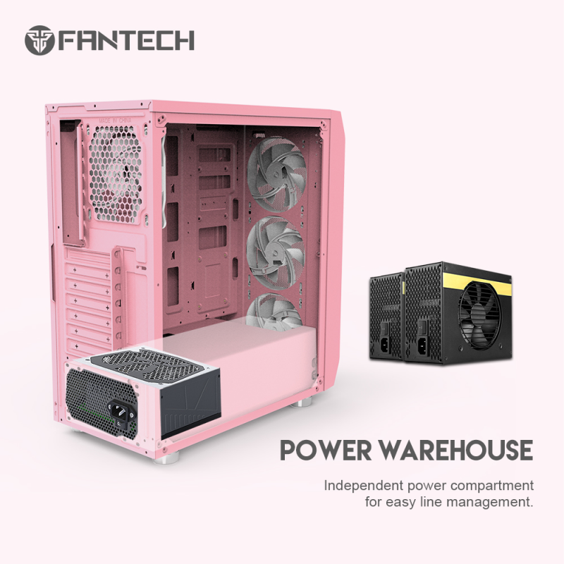 Fantech CG80 AERO RGB MIDDLE TOWER CASING SAKURA EDITION PINK Free 4 fans - Image 3