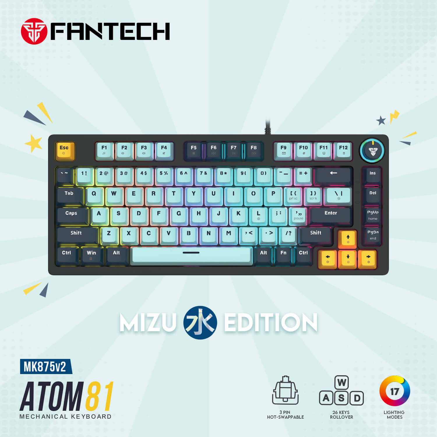 Fantech MK875 V2 Atom 81 Hot Swappable Mechanical Keyboard