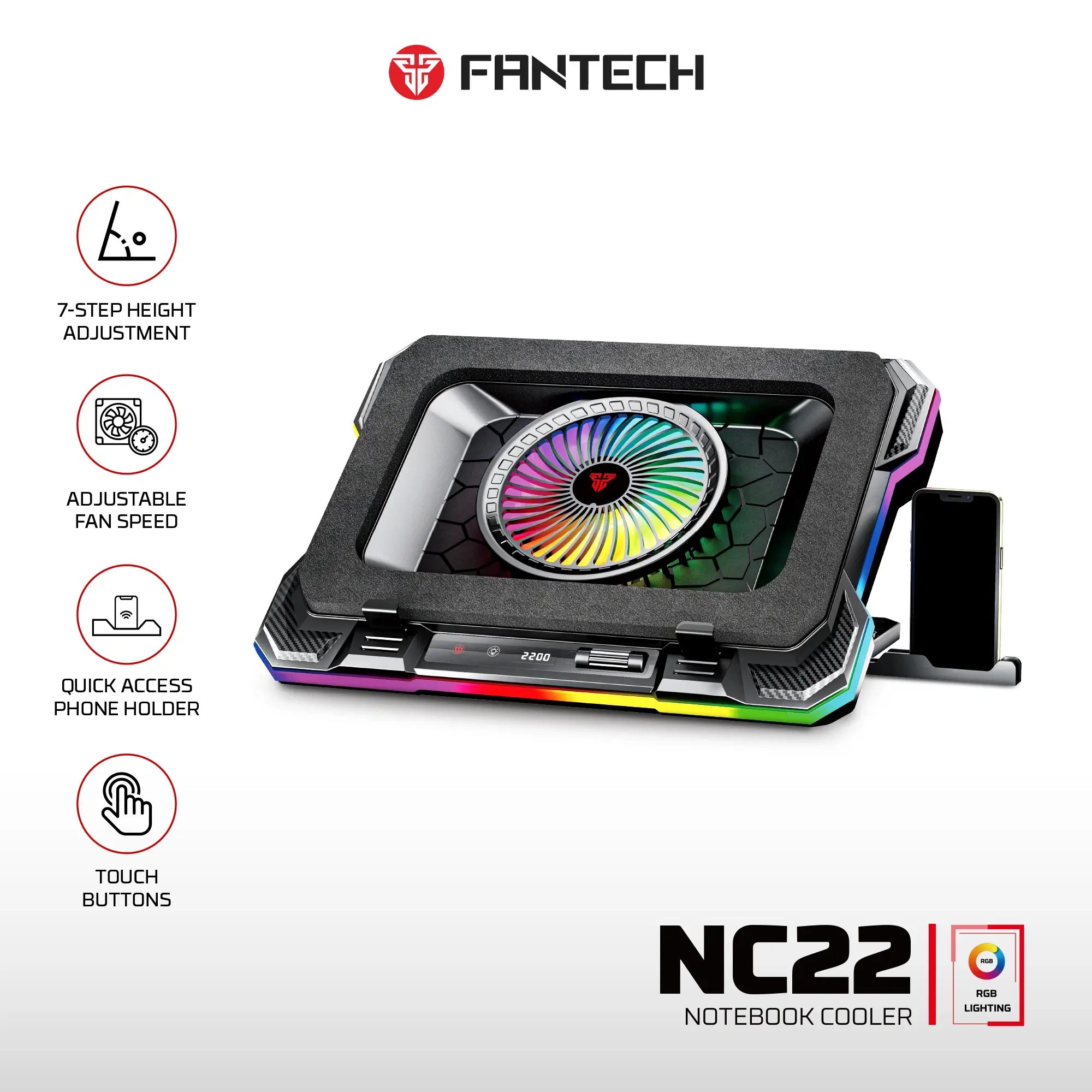 FANTECH NC22 NOTEBOOK COOLER LAPTOP COOLING PAD